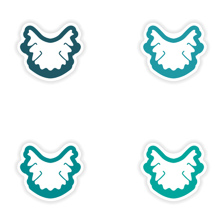 Set of paper stickers on white background nerves in gumsのイラスト素材