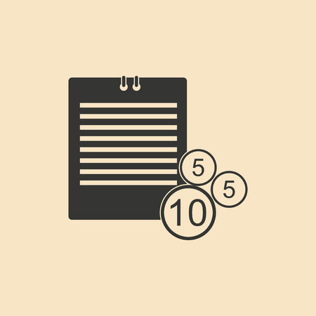 Flat in black and white contract and coinsのイラスト素材