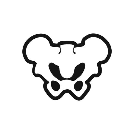 stylish black and white icon hip boneのイラスト素材