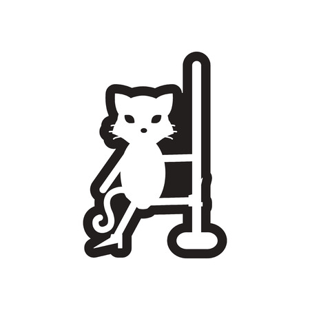 style black and white icon cat stripperのイラスト素材