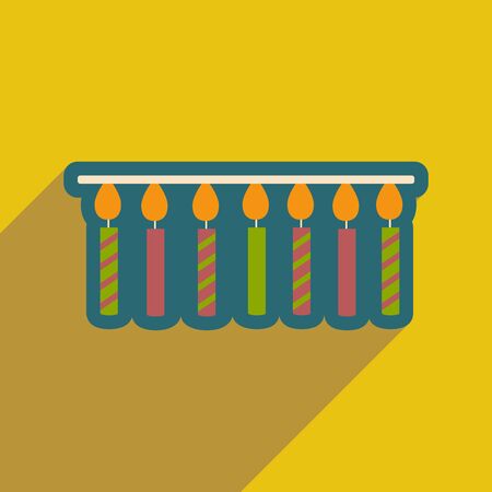 flat icon with long shadow festive garlandのイラスト素材