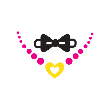 Flat web icon on white background necklace and tieのイラスト素材