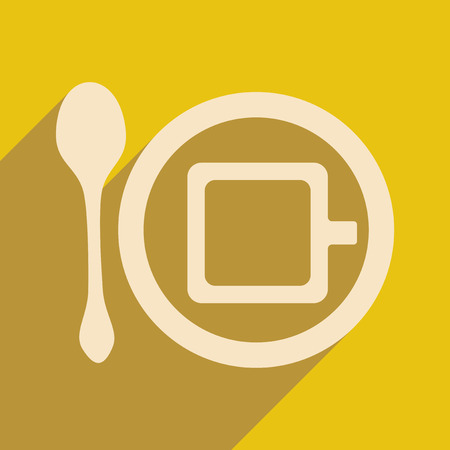 Flat with shadow icon and mobile applacation coffeeのイラスト素材