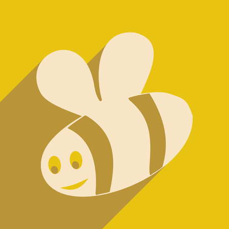 Flat with shadow icon and mobile applacation beeのイラスト素材