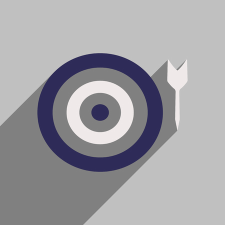 Flat style icon with long shadow dartsのイラスト素材
