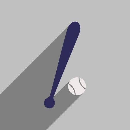 Flat style icon with long shadow baseballのイラスト素材