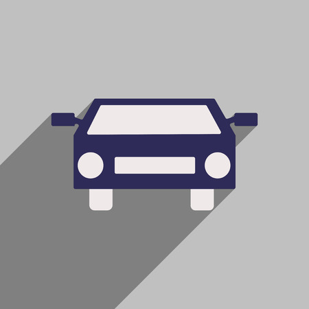 Flat style icon with long shadow carのイラスト素材