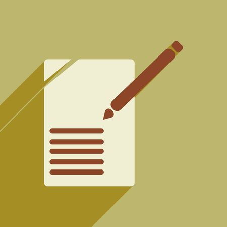 Flat icon with long shadow business paperのイラスト素材