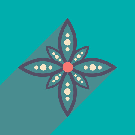 Modern flat icon with long shadow Indian flowerのイラスト素材