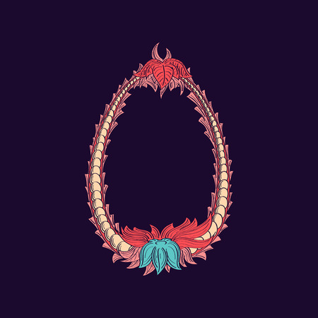 Abstract number 0 logo icon in pink Baroque styleのイラスト素材