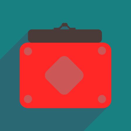 Flat icon with long shadow clutch bagのイラスト素材