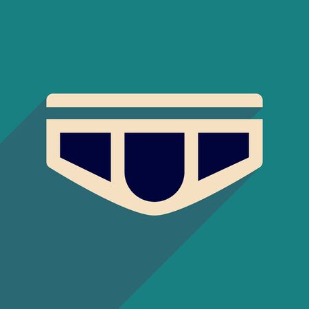 Flat icon with long shadow  men's underwearのイラスト素材