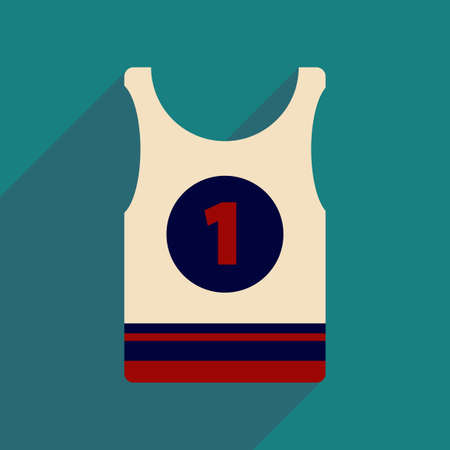 Flat icon with long shadow men's T-shirtのイラスト素材