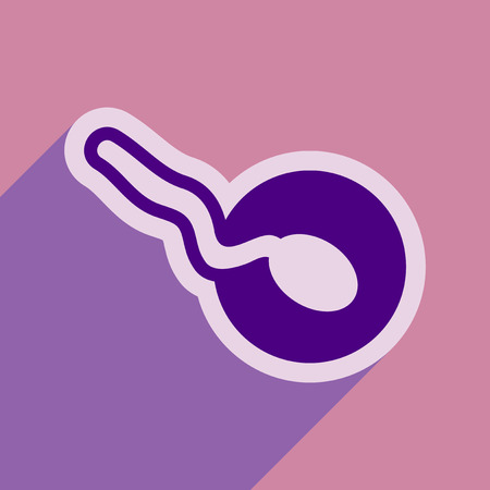 flat icon with long shadow sperm and eggのイラスト素材