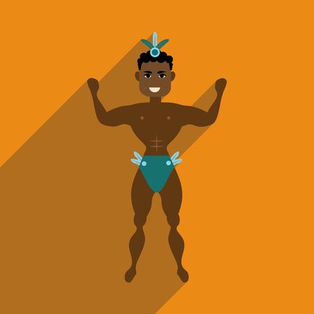 Flat web icon with long shadow dancer manのイラスト素材