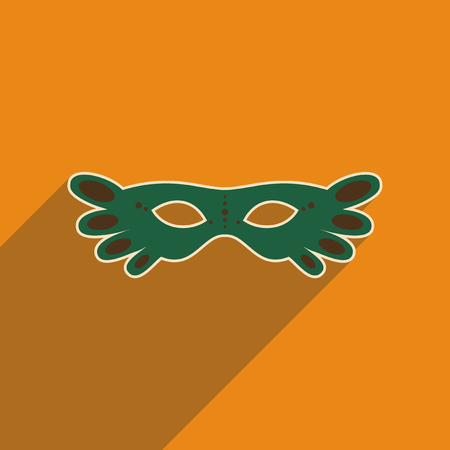Flat web icon with long shadow Carnival maskのイラスト素材