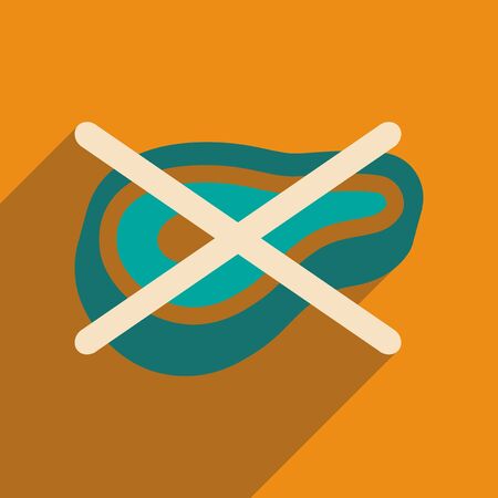 Flat web icon with long shadow meat banのイラスト素材