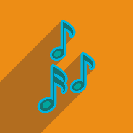 Flat web icon with long shadow musical notesのイラスト素材