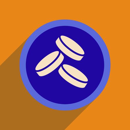 Flat web icon with long shadow  coinsのイラスト素材