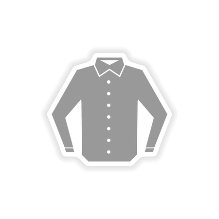 stylish paper sticker on white background shirtのイラスト素材