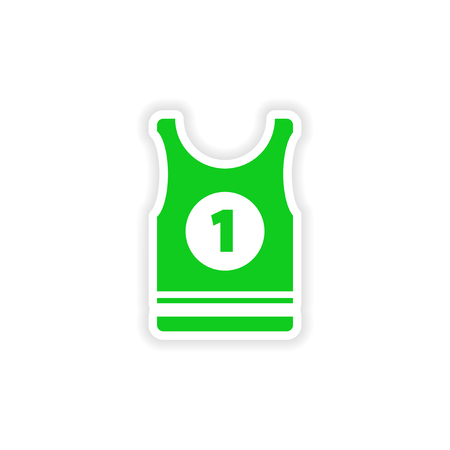 stylish paper sticker on white background shirtのイラスト素材