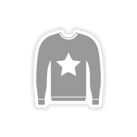 stylish paper sticker on white background sweaterのイラスト素材