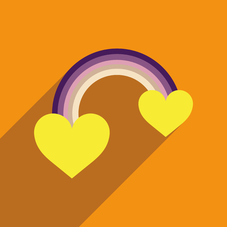 Flat web icon with long shadow rainbow heartのイラスト素材