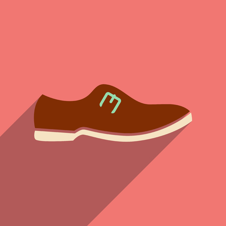 Flat icon with long shadow men's shoesのイラスト素材