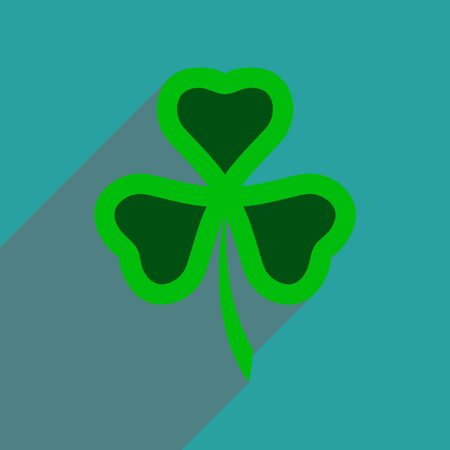 Flat web icon with long shadow cloverのイラスト素材