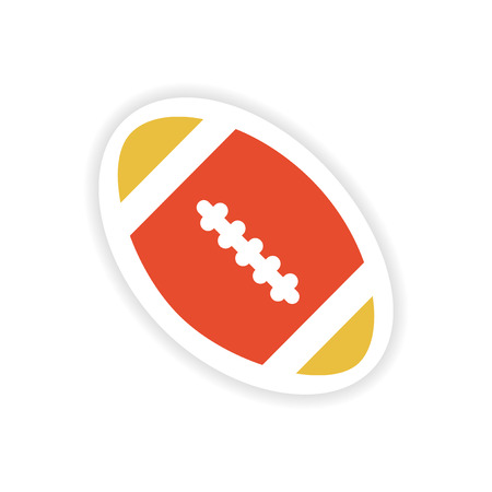 paper sticker rugby ball on white backgroundのイラスト素材