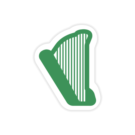 paper sticker on white background Greek harpのイラスト素材