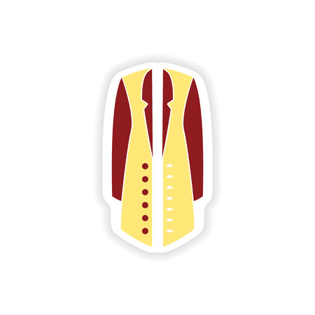 stylish paper sticker on white background coatのイラスト素材