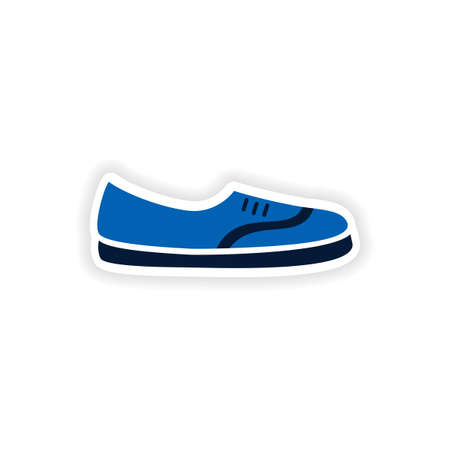 stylish paper sticker on white background moccasinsのイラスト素材