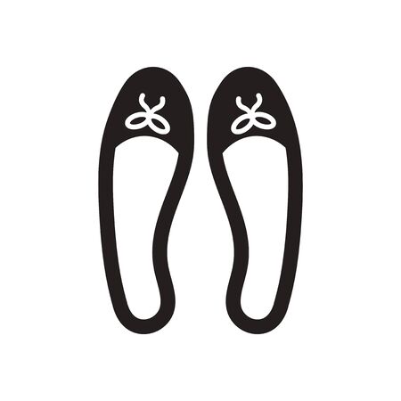 Flat icon in black and white  women's shoesのイラスト素材