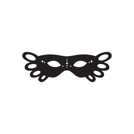 Flat icon in black and white  masquerade masksのイラスト素材