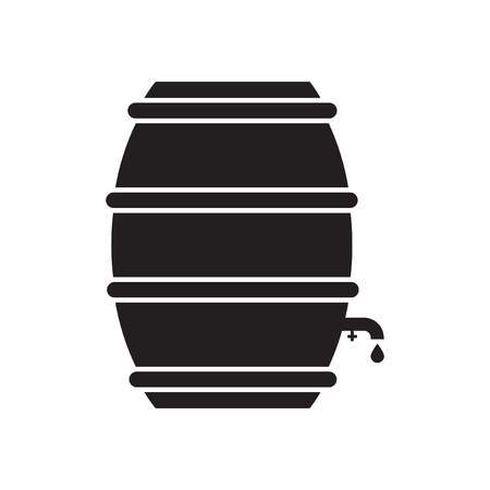 Flat icon in black and white  beer kegのイラスト素材