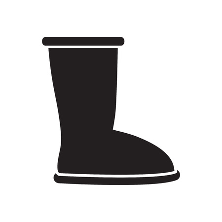 Flat icon in black and  white  ugg bootsのイラスト素材