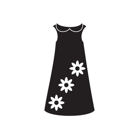 Flat icon in black and  white dressのイラスト素材