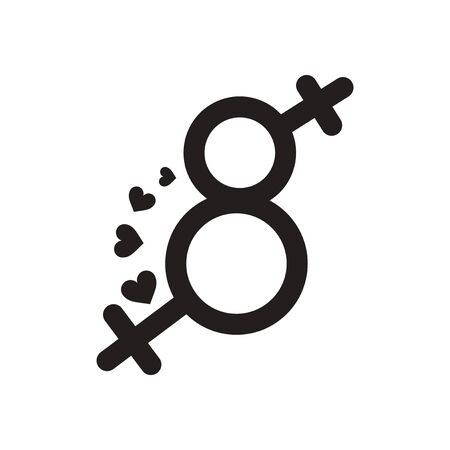 Flat icon in black and  white Women's day symbolのイラスト素材