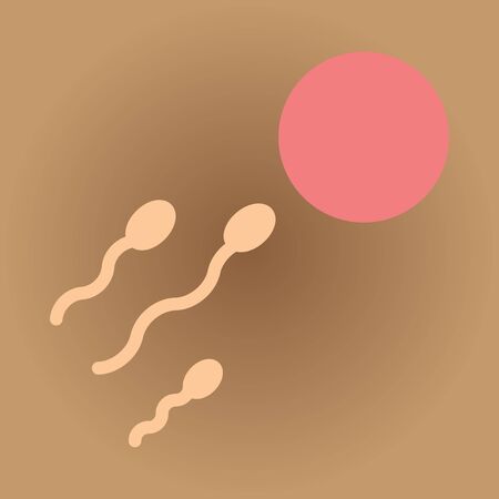 Flat web icon with  shadow egg spermのイラスト素材