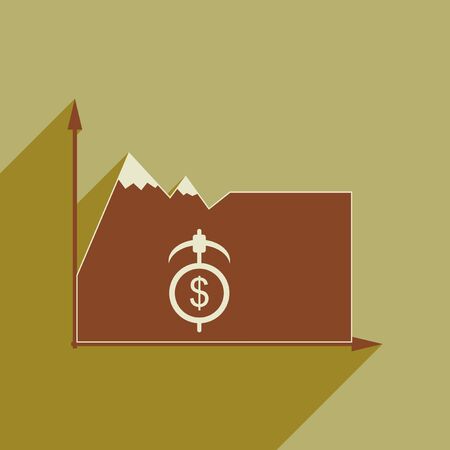 Flat web icon with long  shadow mountain infographicsのイラスト素材