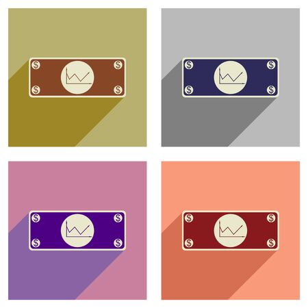 Concept of flat icons with  long shadow financial graphのイラスト素材