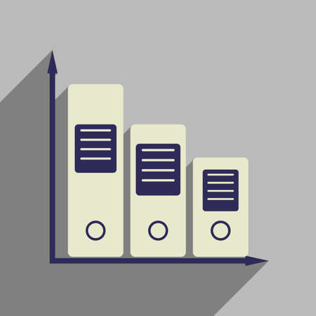 Flat web icon with long  shadow folder scheduleのイラスト素材