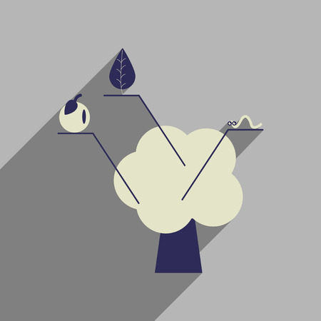 Flat web icon with long  shadow tree infographicsのイラスト素材