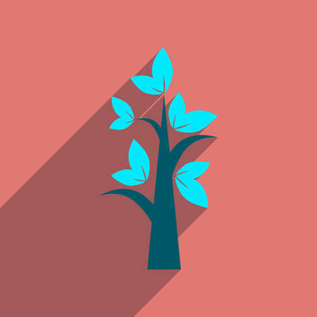 Flat web icon with long  shadow treeのイラスト素材