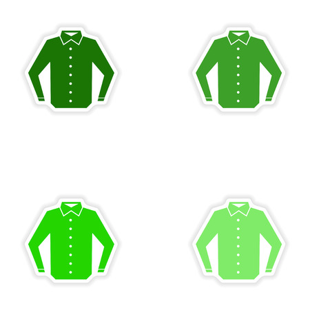 Set of paper stickers on white background shirtのイラスト素材