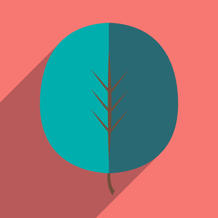 Flat with shadow icon and mobile application leaves poplarのイラスト素材