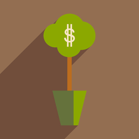 Flat design modern vector illustration icon Money Treeのイラスト素材