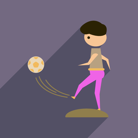 Flat web icon with long  shadow  football playerのイラスト素材