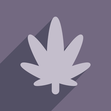 Flat web icon with long  shadow cannabisのイラスト素材